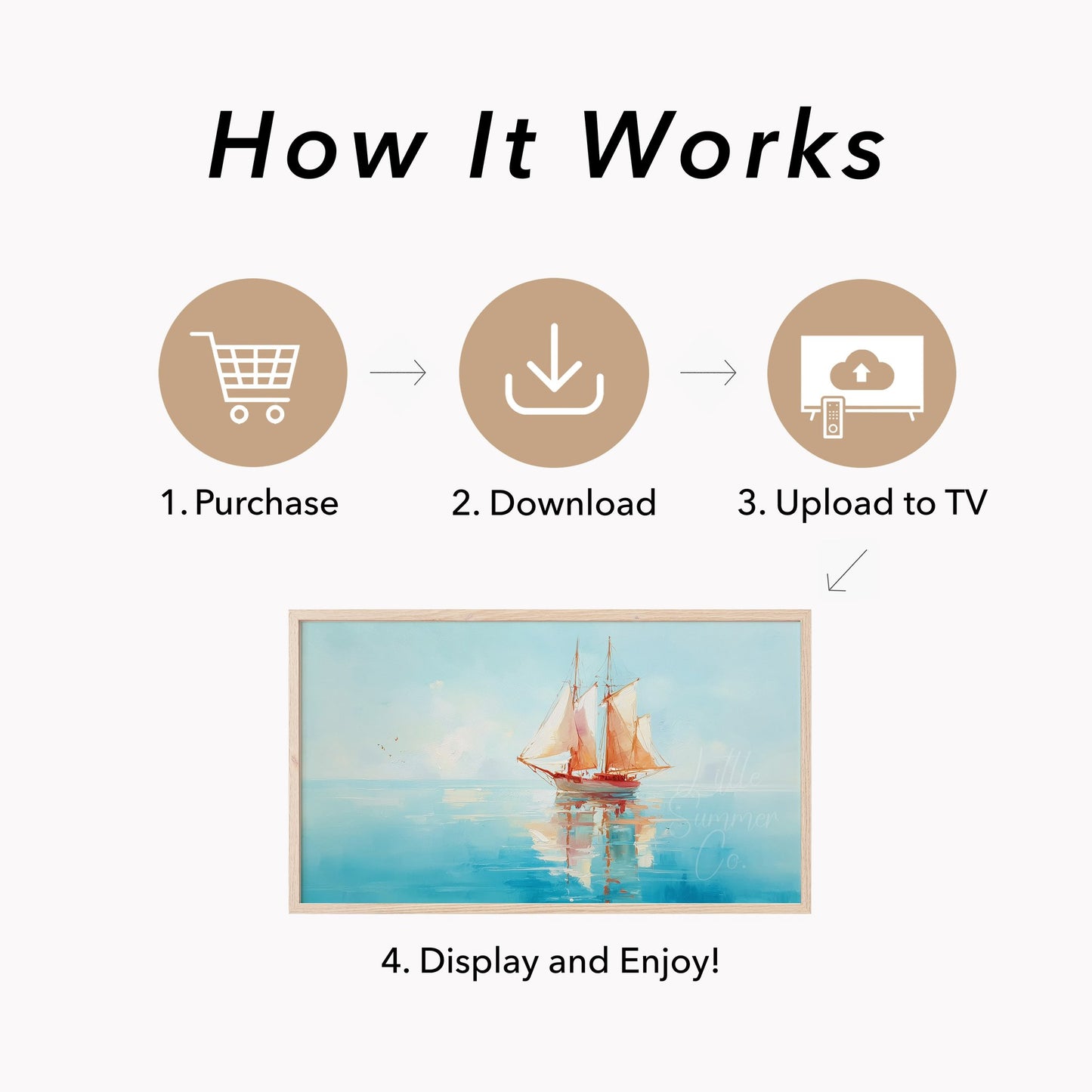 Sailing Ship Frame TV Art displayed on a TV