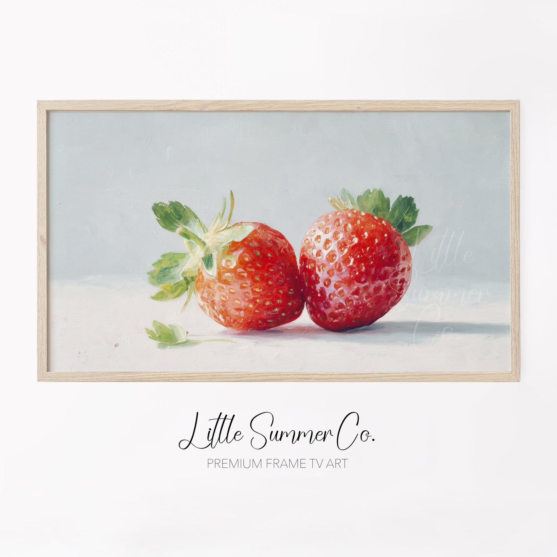 Red Strawberries Frame TV Art displayed on a TV