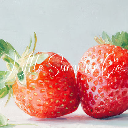 Red Strawberries Frame TV Art displayed on a TV