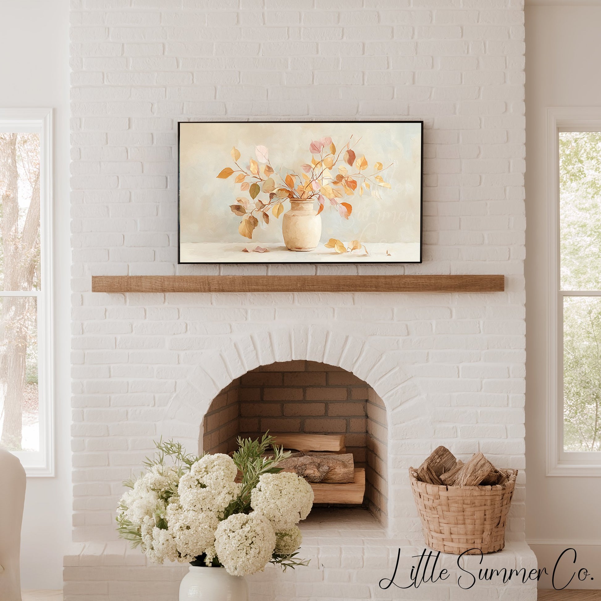 Autumn Branches Frame TV Art displayed on a TV