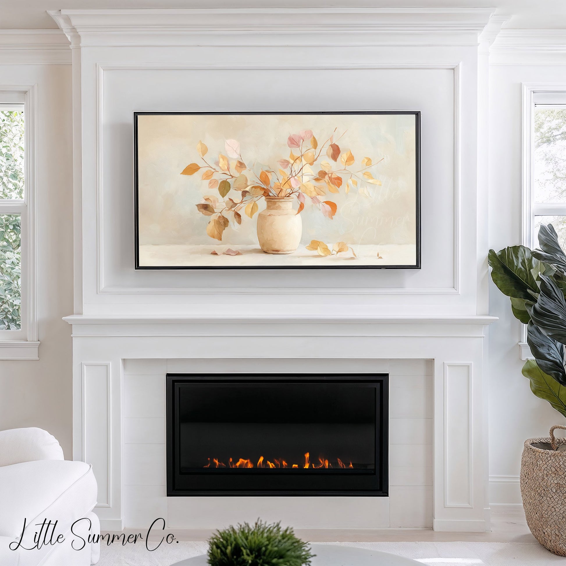 Autumn Branches Frame TV Art displayed on a TV