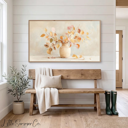 Autumn Branches Frame TV Art displayed on a TV