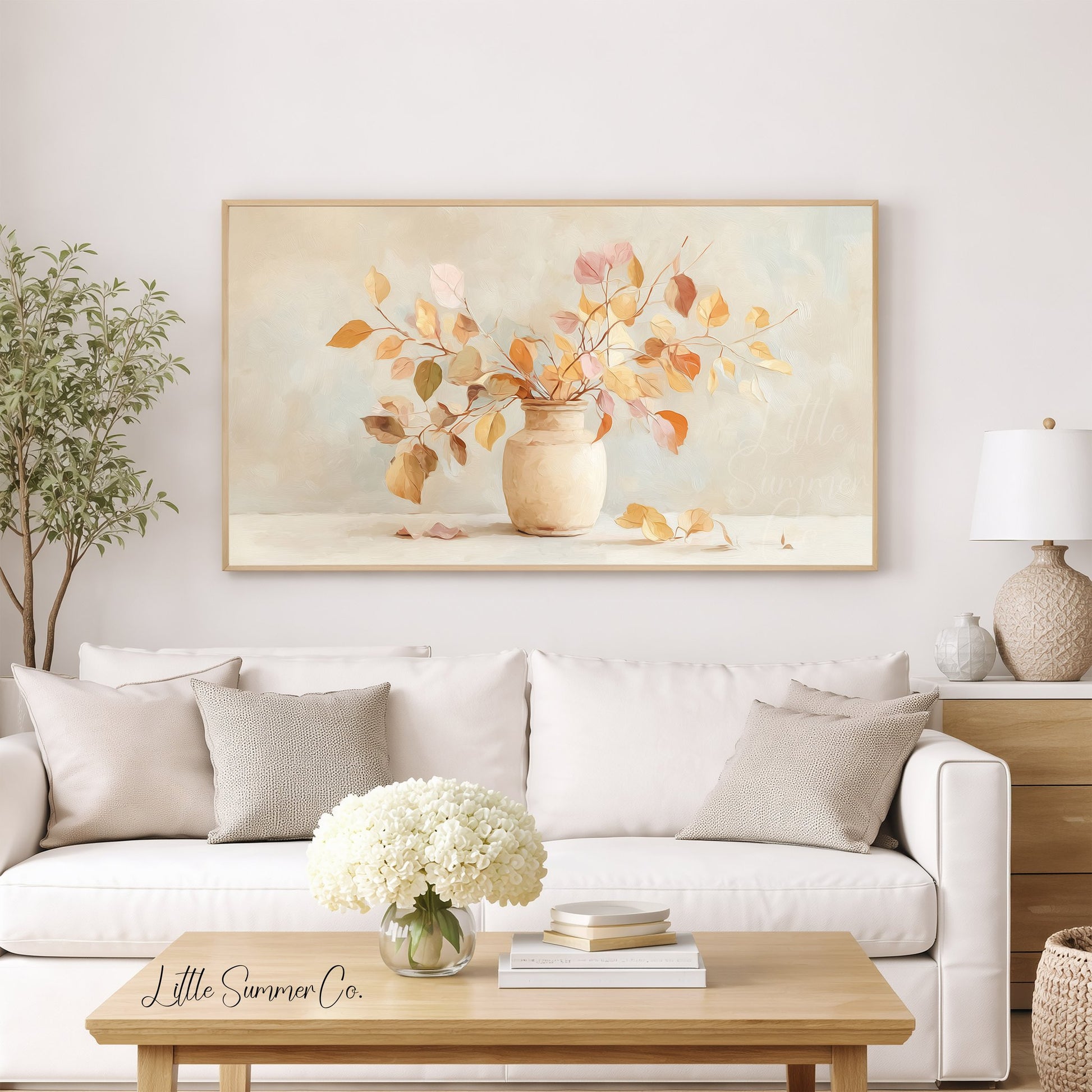 Autumn Branches Frame TV Art displayed on a TV