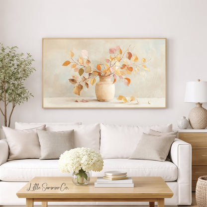 Autumn Branches Frame TV Art displayed on a TV