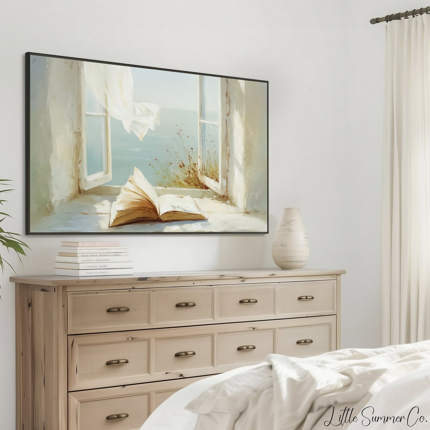 Open Book Frame TV Art displayed on a TV