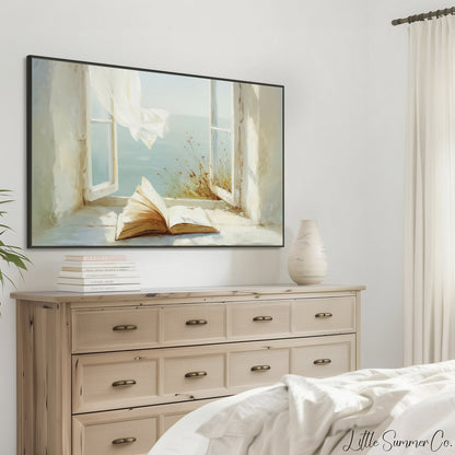Open Book Frame TV Art displayed on a TV