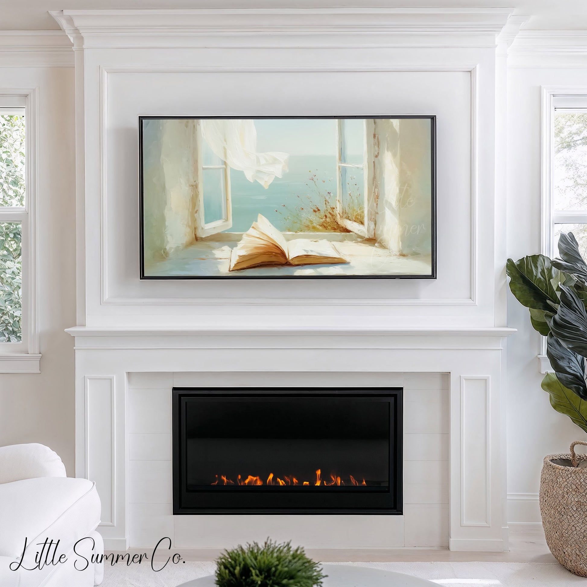 Open Book Frame TV Art displayed on a TV