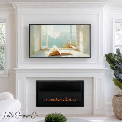 Open Book Frame TV Art displayed on a TV
