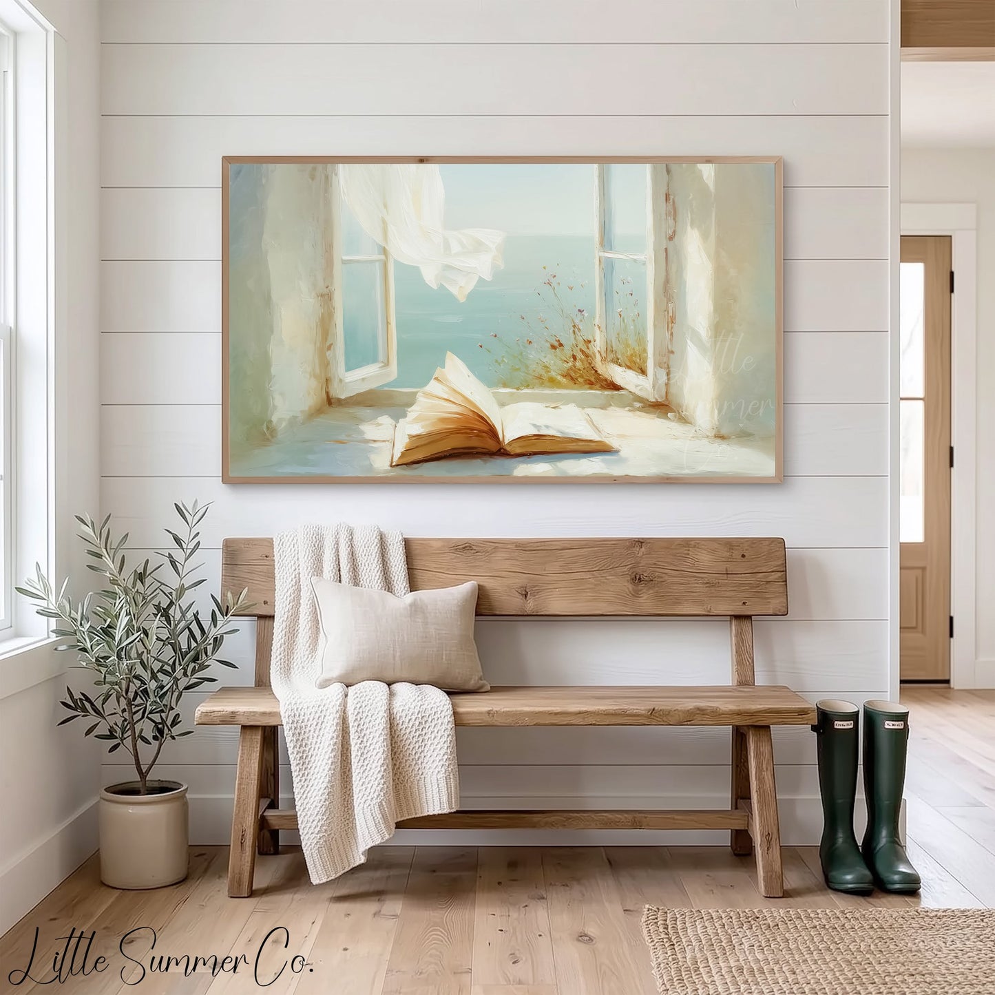 Open Book Frame TV Art displayed on a TV