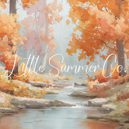 Autumn Stream Path Frame TV Art displayed on a TV