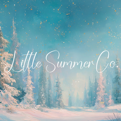 Snowy Pine Forest Clearing Frame TV Art displayed on a TV