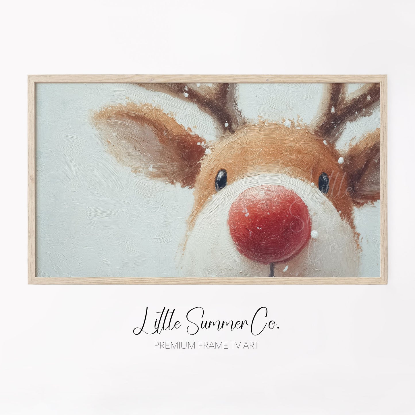 Rudolph Red Nose Reindeer Frame TV Art displayed on a TV