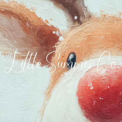 Rudolph Red Nose Reindeer Frame TV Art displayed on a TV