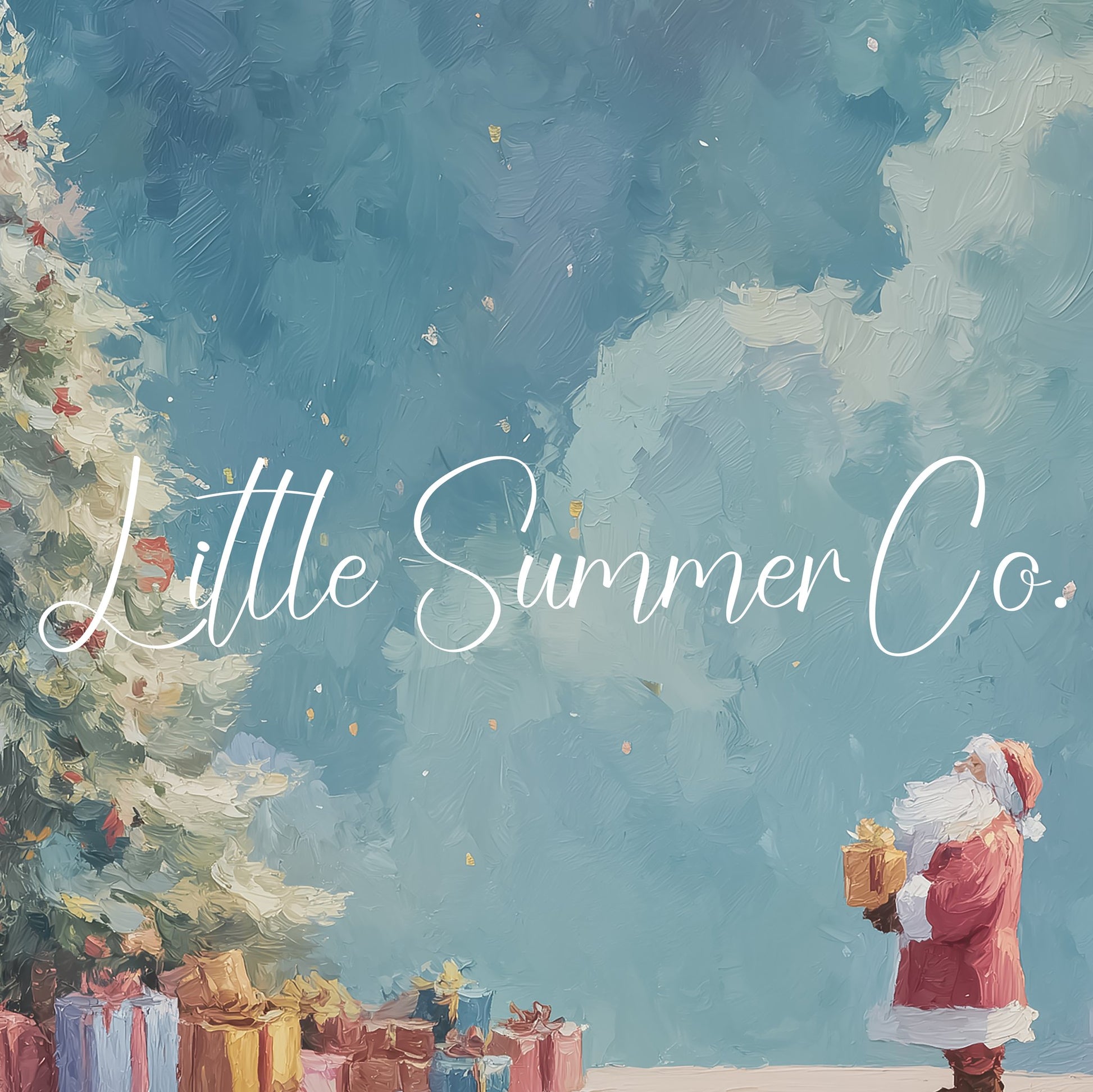Santa and Christmas Tree Frame TV Art displayed on a TV