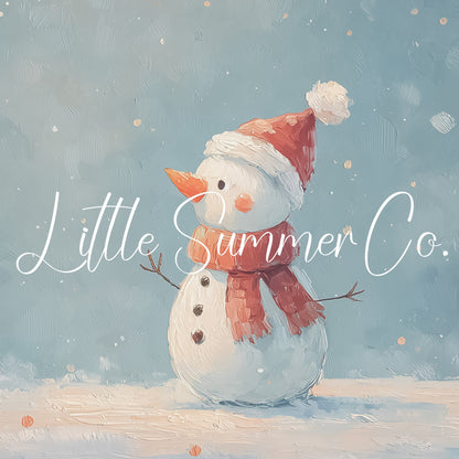 Snowman in the Snow Frame TV Art displayed on a TV