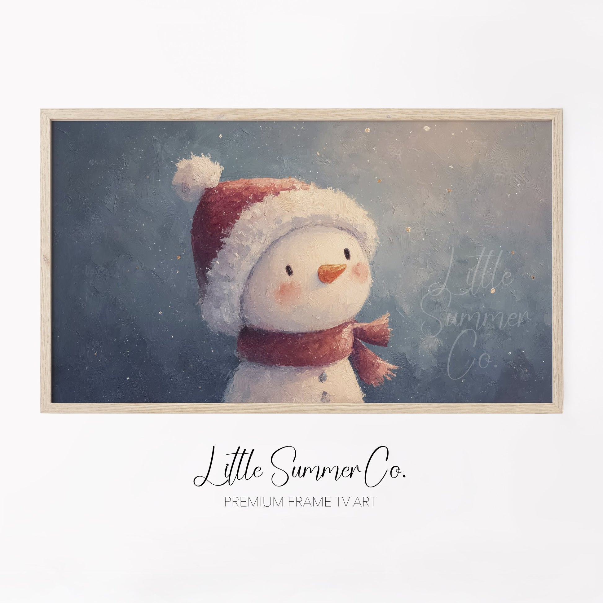Cute Snowman Frame TV Art displayed on a TV
