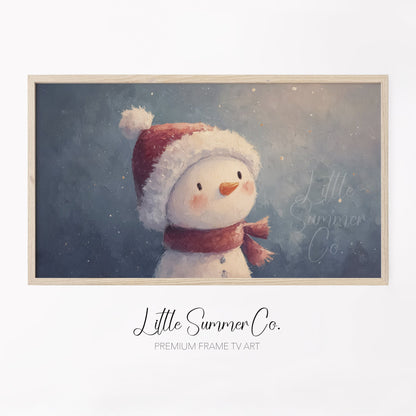 Cute Snowman Frame TV Art displayed on a TV
