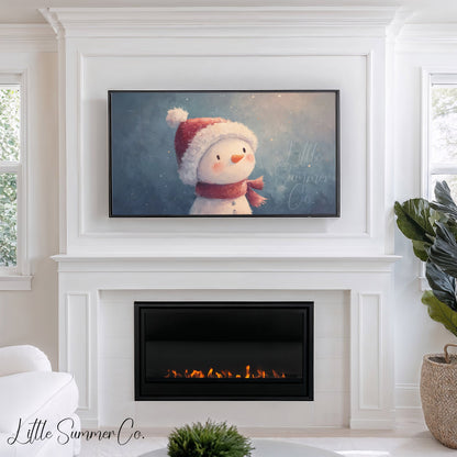 Cute Snowman Frame TV Art displayed on a TV