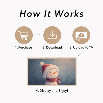 Cute Snowman Frame TV Art displayed on a TV