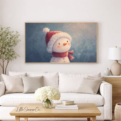 Cute Snowman Frame TV Art displayed on a TV