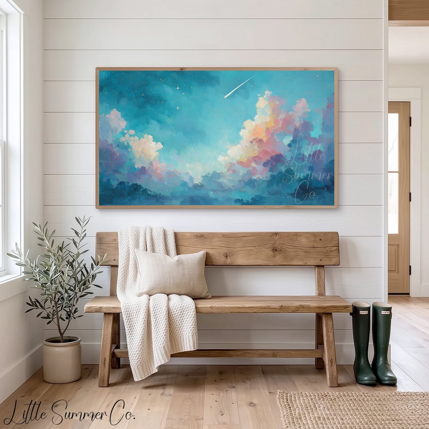 Shooting Star Frame TV Art displayed on a TV