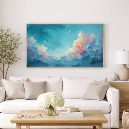 Shooting Star Frame TV Art displayed on a TV