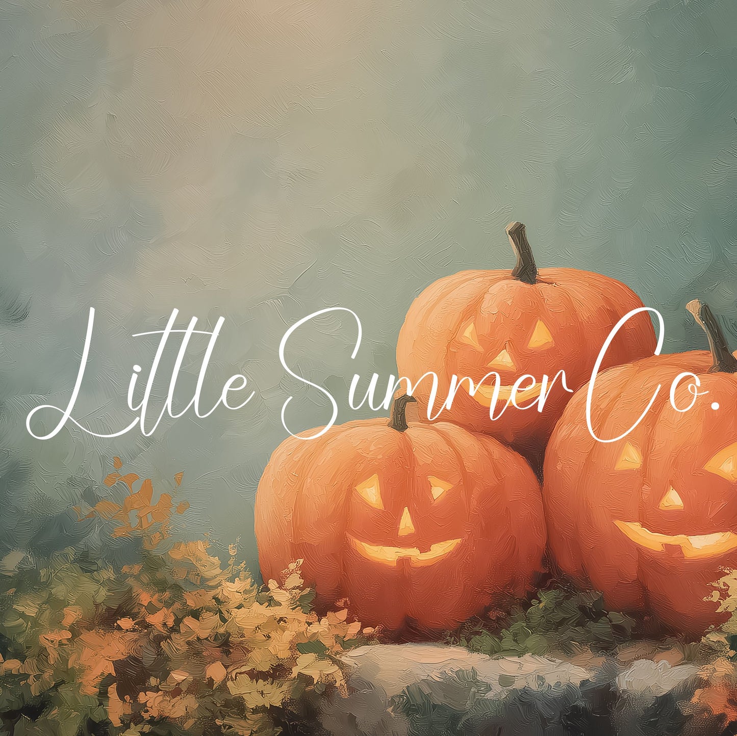 Glowing Jack-O-Lanterns in Forest Frame TV Art displayed on a TV