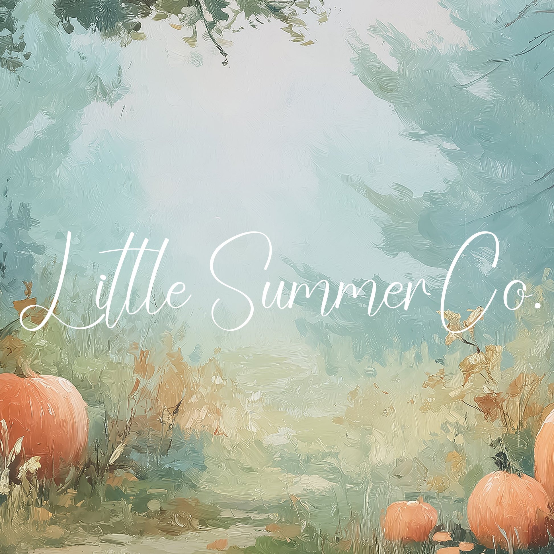 Pumpkins in Misty Forest Clearing Frame TV Art displayed on a TV
