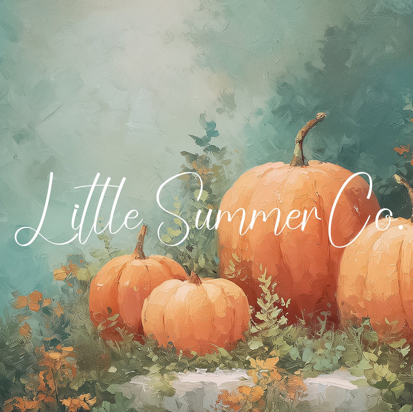 Pumpkins in Autumn Garden Frame TV Art displayed on a TV