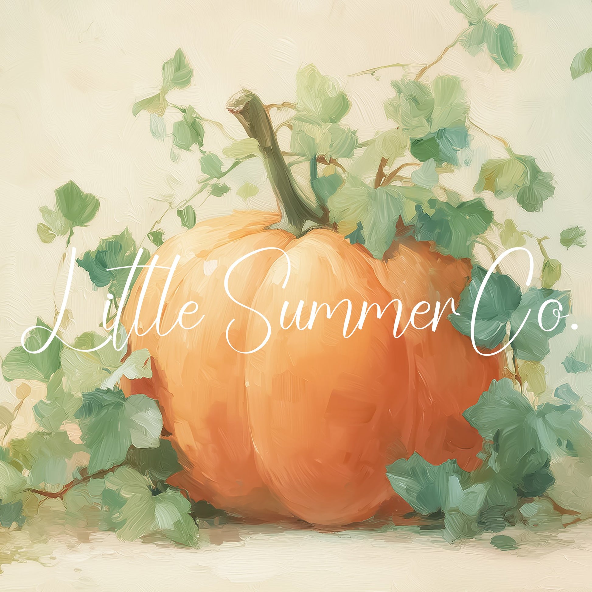 Pumpkin with Ivy Vines Frame TV Art displayed on a TV