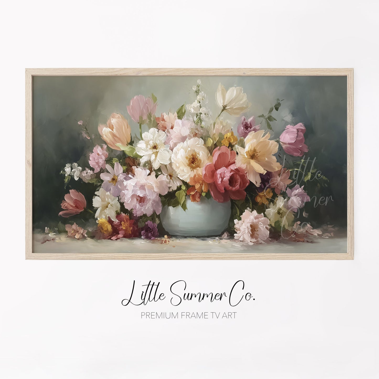 Flower Bouquet in Vase Frame TV Art displayed on a TV