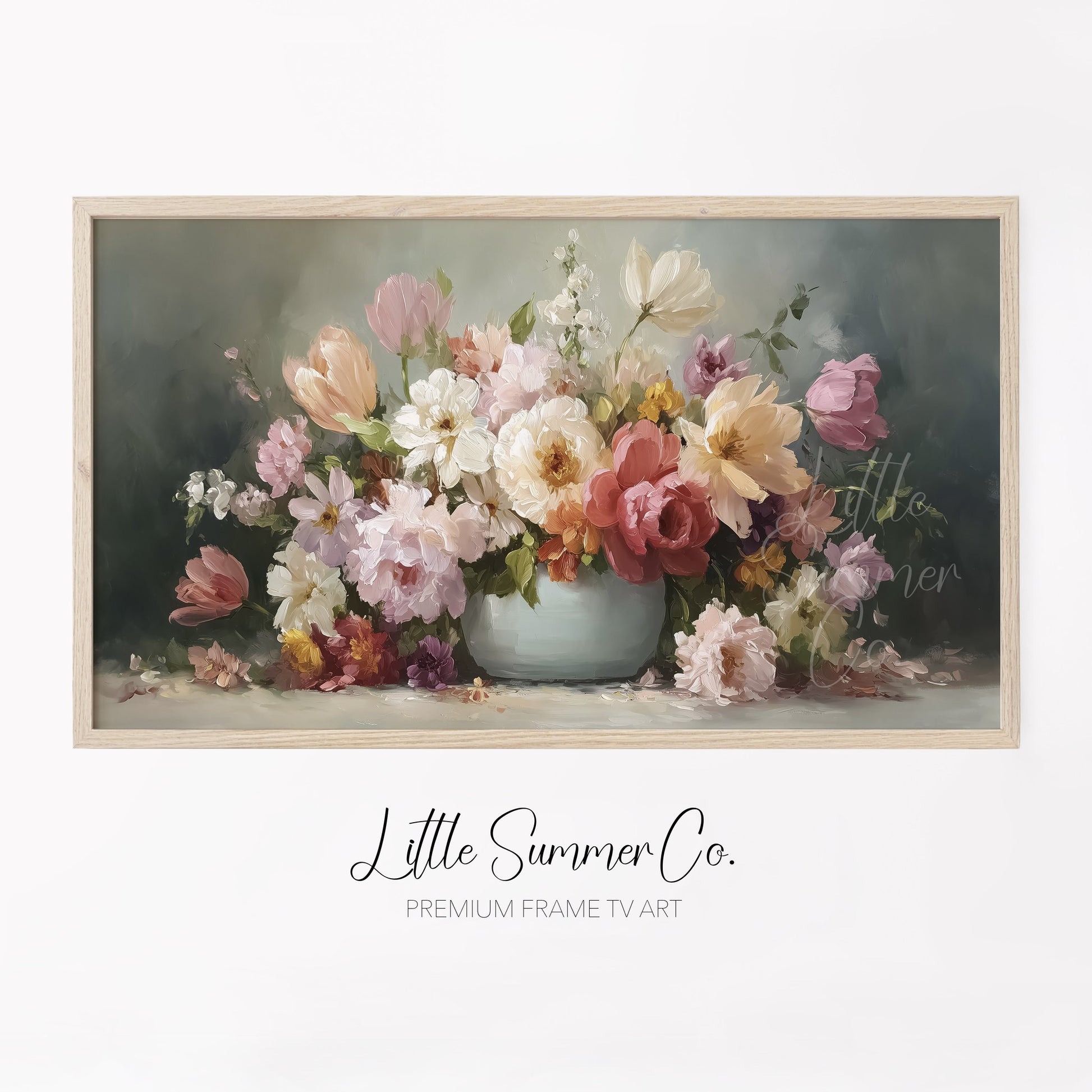 Flower Bouquet in Vase Frame TV Art displayed on a TV