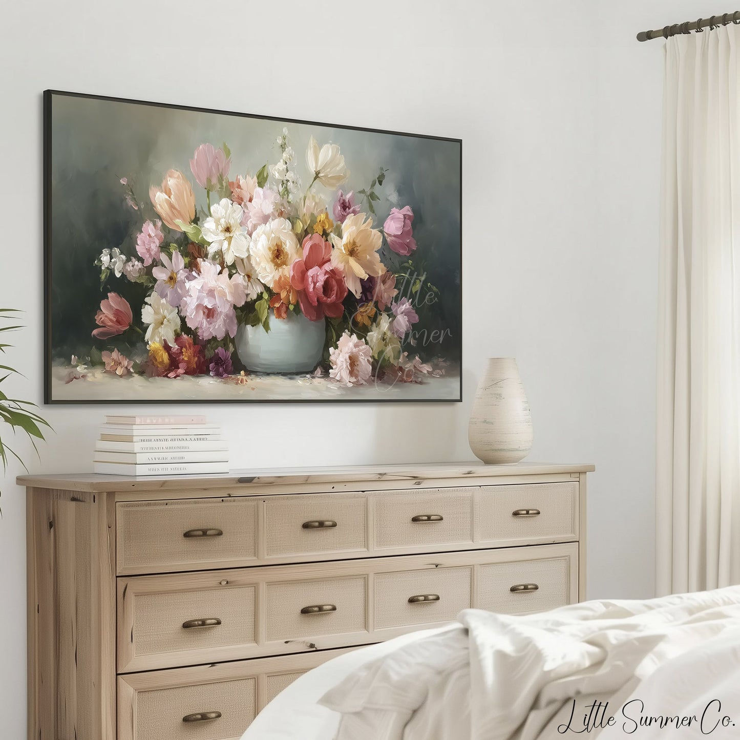 Flower Bouquet in Vase Frame TV Art displayed on a TV