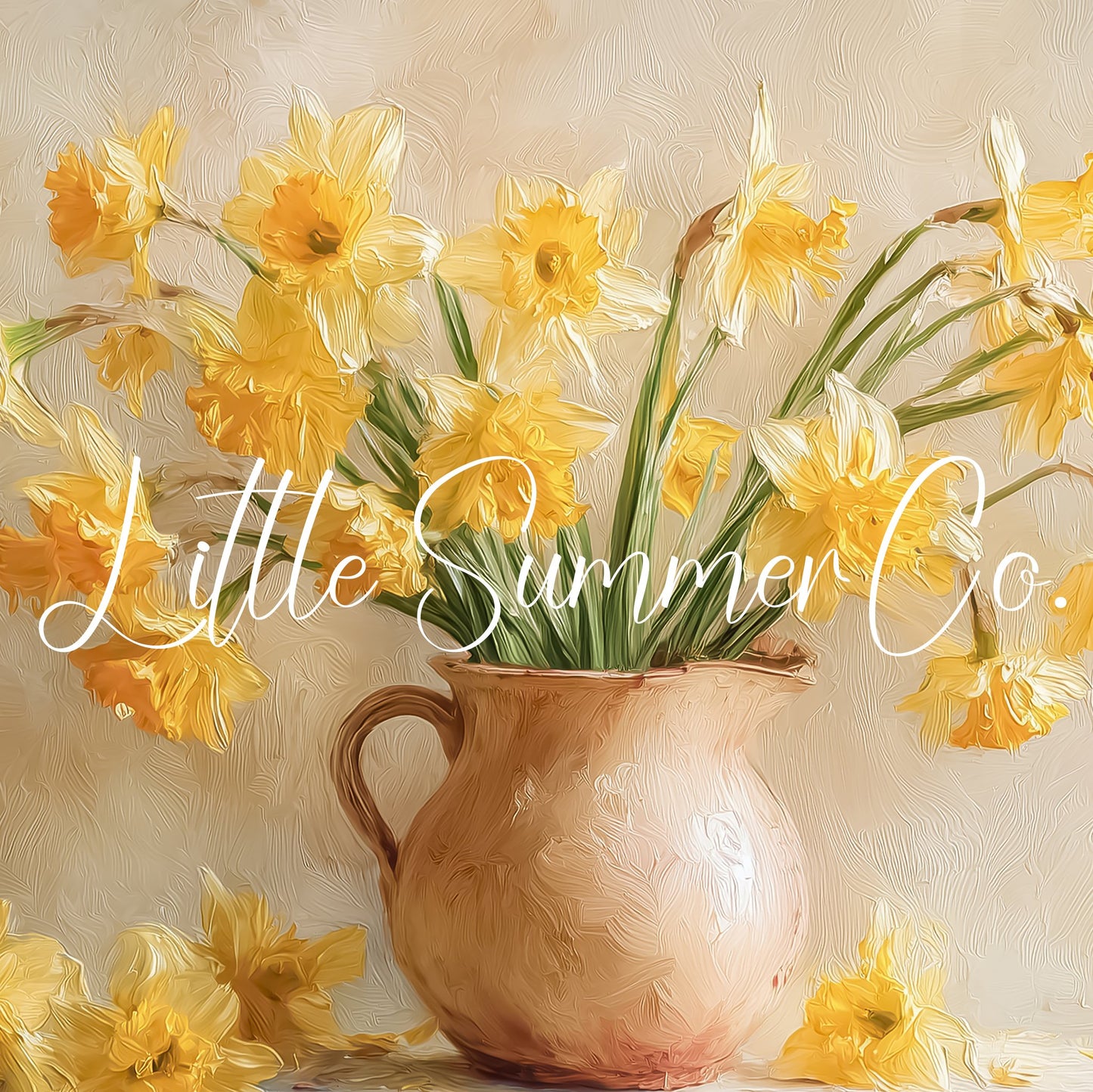 Daffodils in Terracotta Pitcher Frame TV Art displayed on a TV