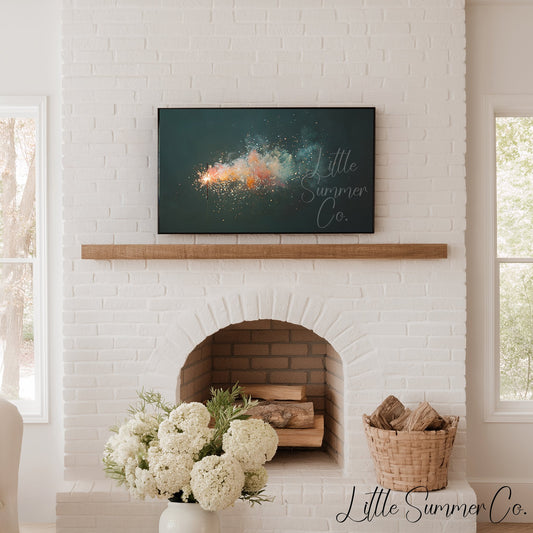 Sparkler with Smoke Trail Frame TV Art displayed on a TV