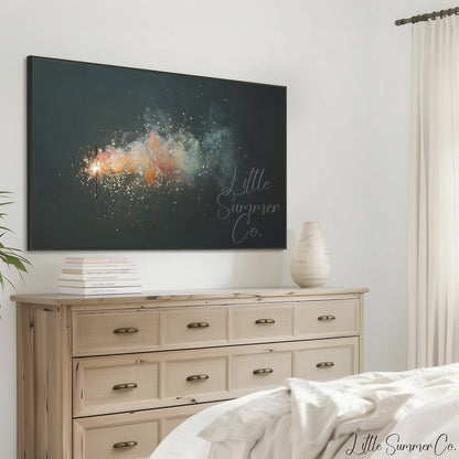 Sparkler with Smoke Trail Frame TV Art displayed on a TV