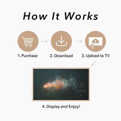 Sparkler with Smoke Trail Frame TV Art displayed on a TV