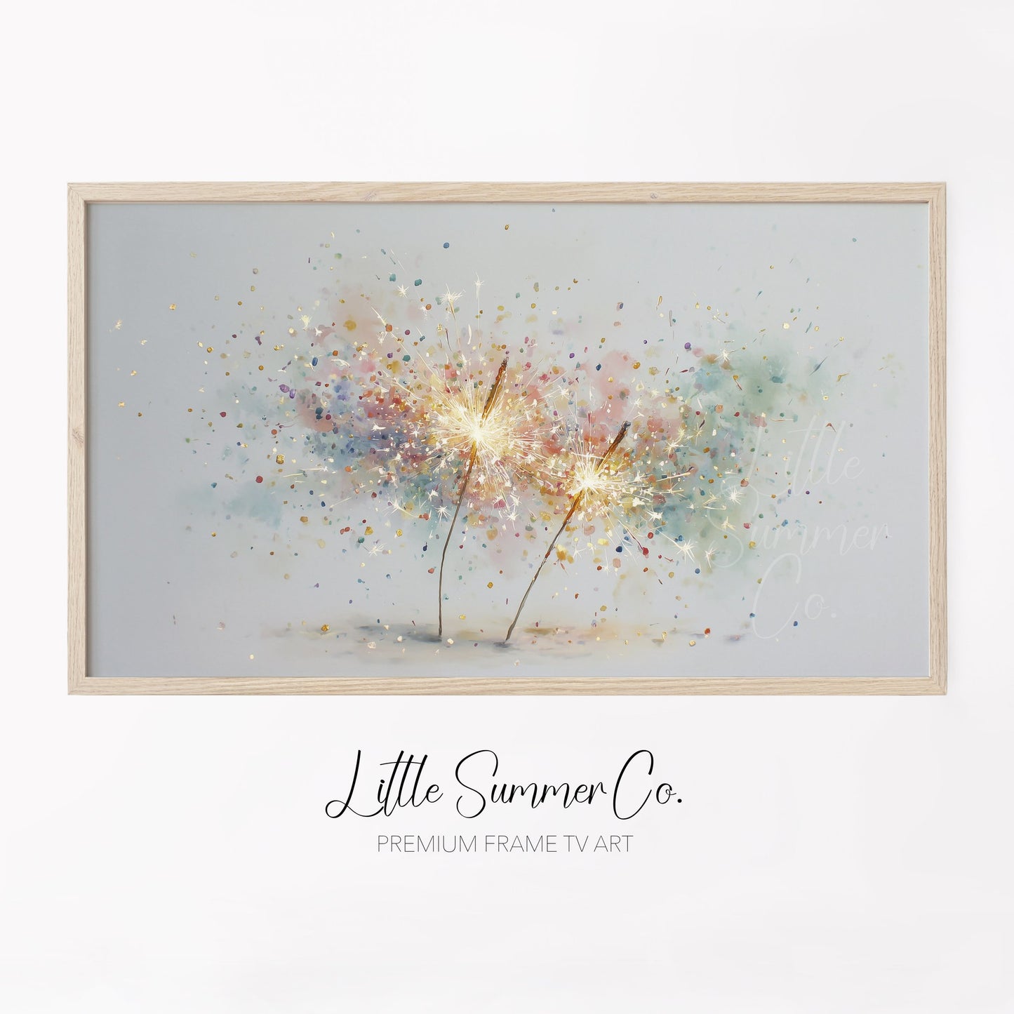 Celebration Sparklers Frame TV Art displayed on a TV