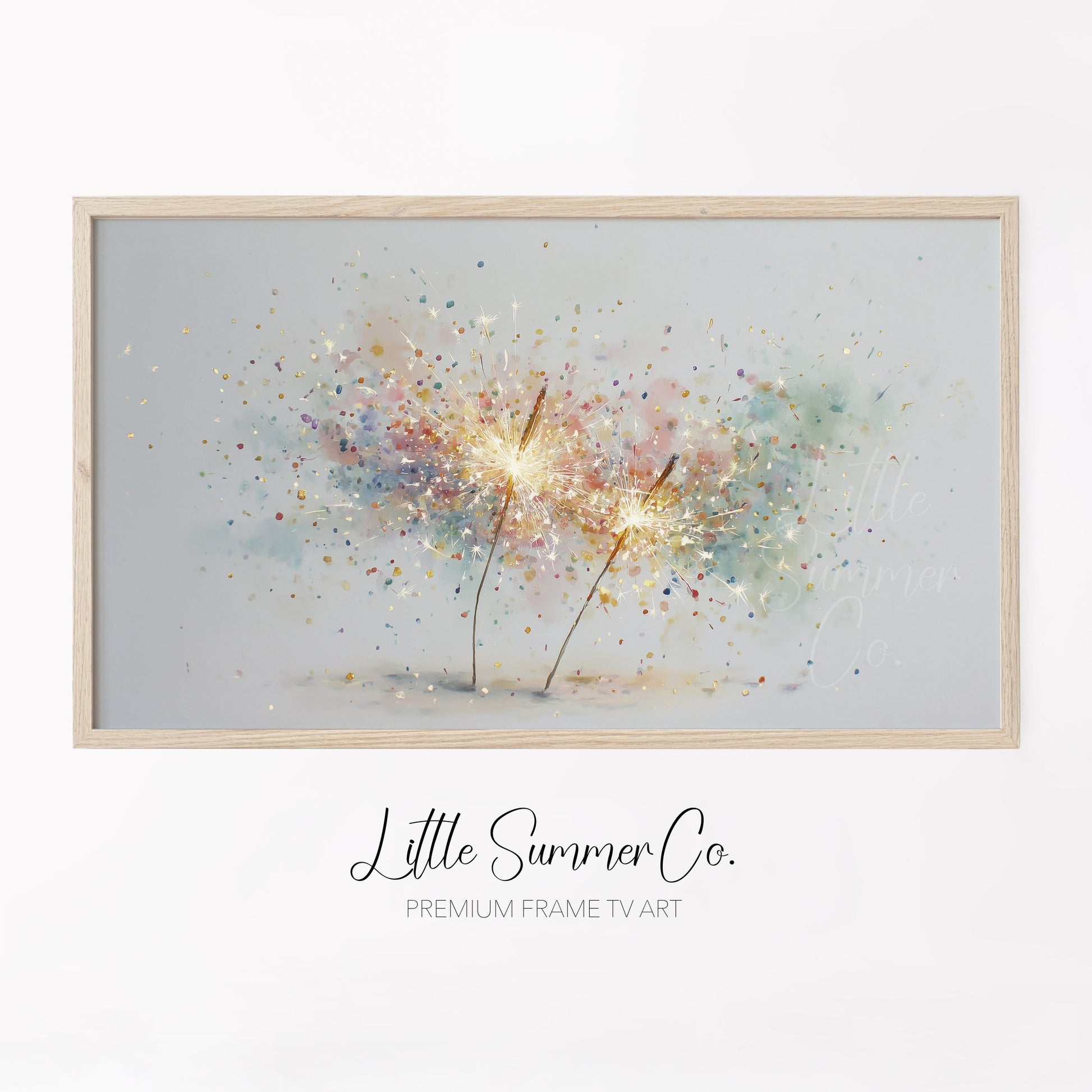 Celebration Sparklers Frame TV Art displayed on a TV