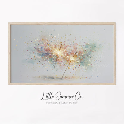 Celebration Sparklers Frame TV Art displayed on a TV