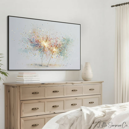 Celebration Sparklers Frame TV Art displayed on a TV