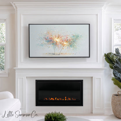 Celebration Sparklers Frame TV Art displayed on a TV