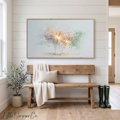 Celebration Sparklers Frame TV Art displayed on a TV
