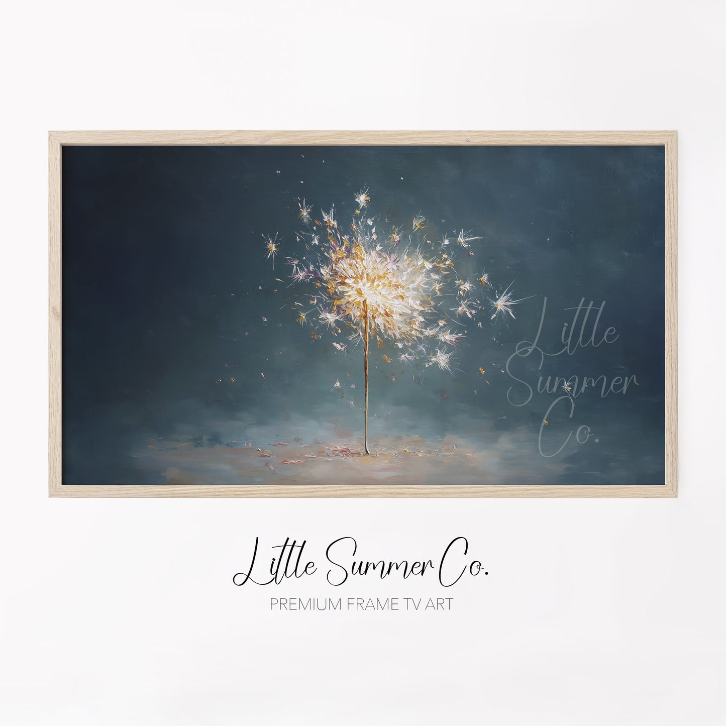 Glowing Sparkler Frame TV Art displayed on a TV