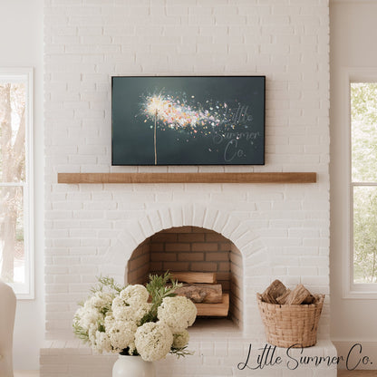 Sparkler Petals in the Wind Frame TV Art displayed on a TV