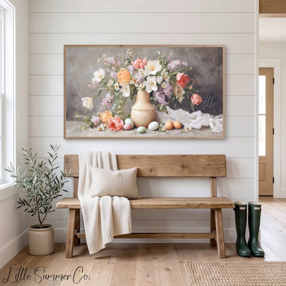 Bouquet Frame TV Art displayed on a TV
