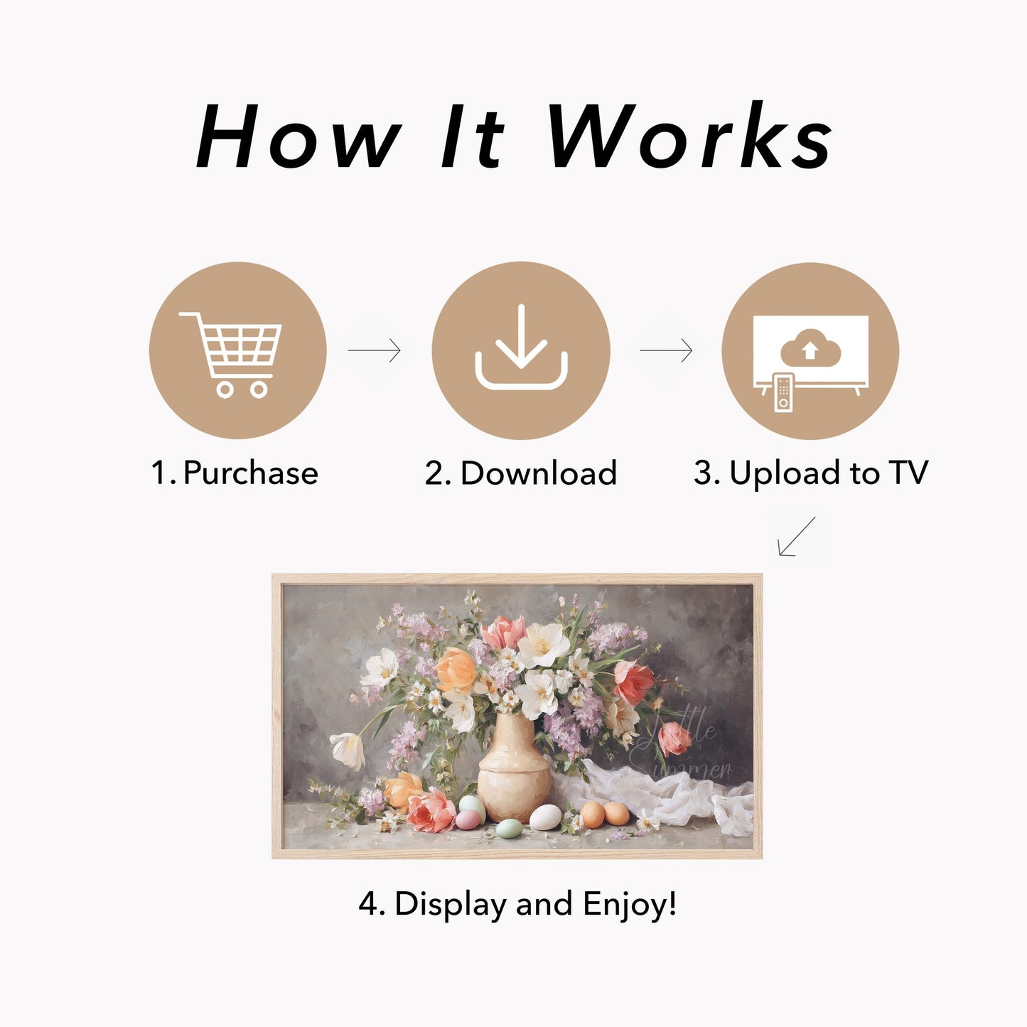 Bouquet Frame TV Art displayed on a TV