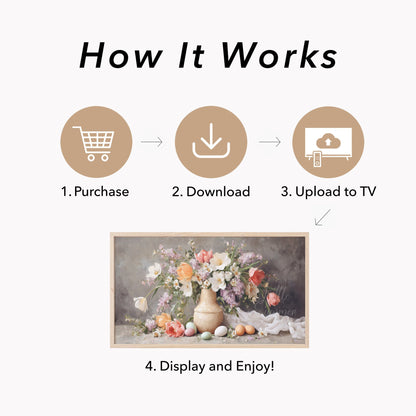 Bouquet Frame TV Art displayed on a TV