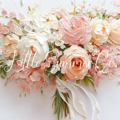 Blush Bouquet Frame TV Art displayed on a TV
