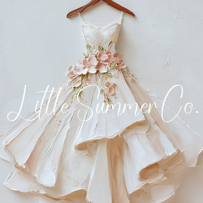 Floral Wedding Dress Frame TV Art displayed on a TV